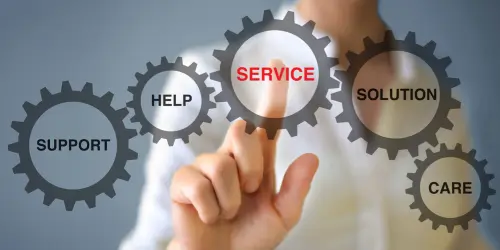 cogs with services care support written inside for building services